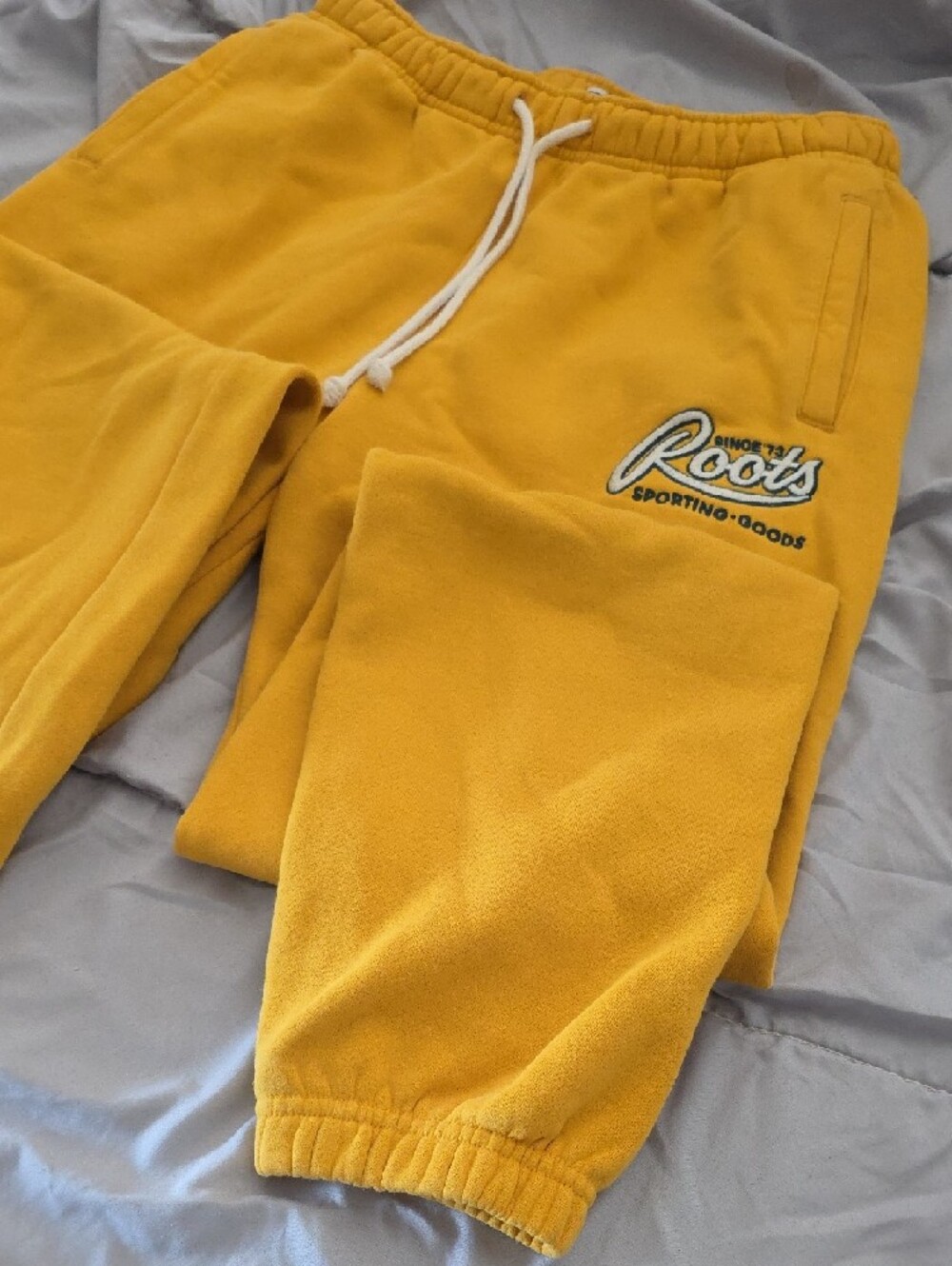 Roots Women's Mustard Yellow Sweatpants, Size XS - Picture 5 of 7